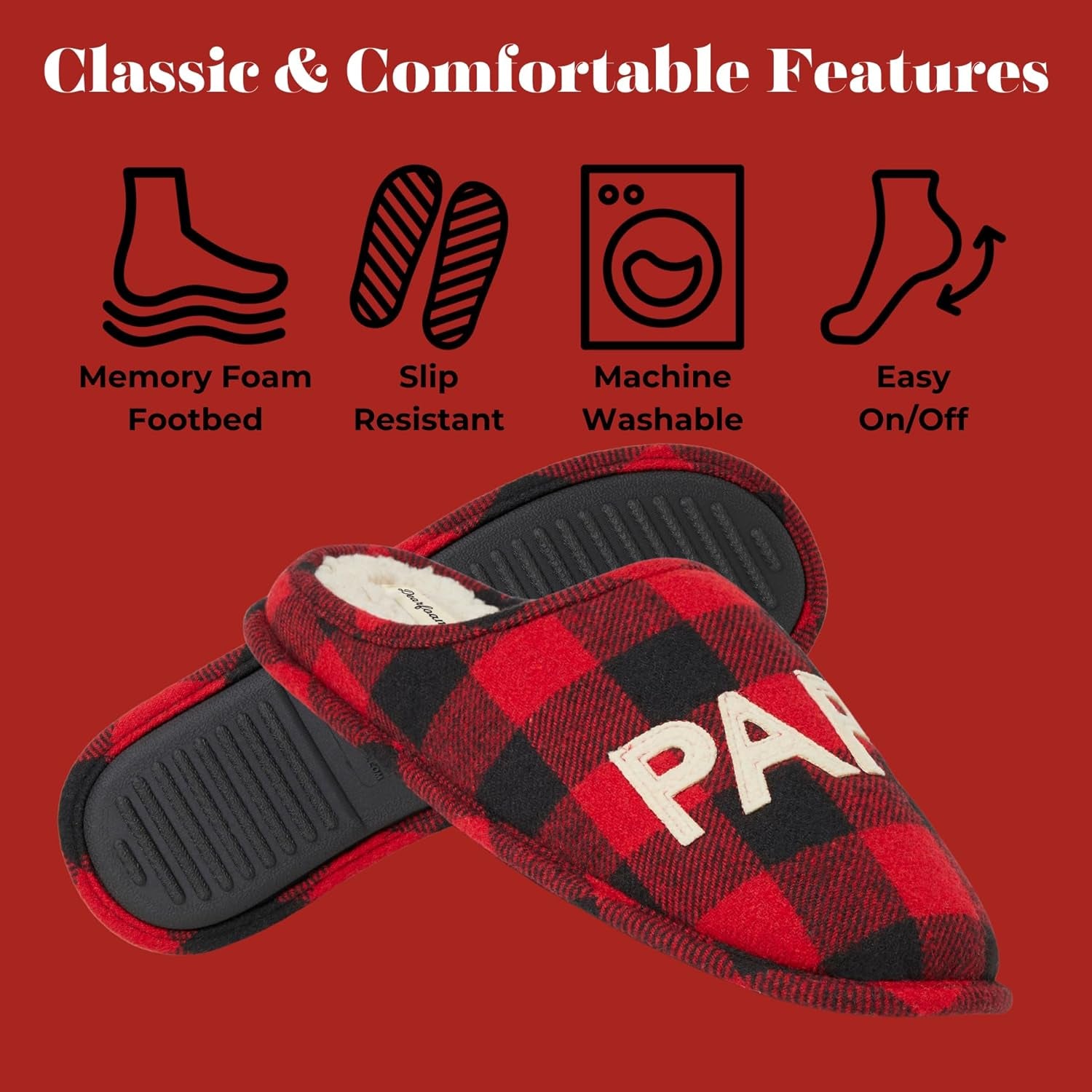 Men'S Papa Bear Matching Family Gifts for Dad Clog Slipper